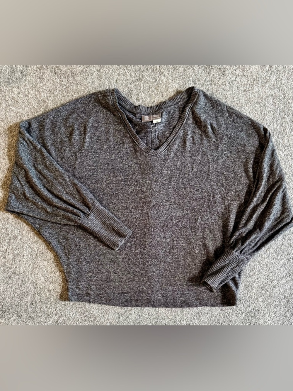 Anthropologie  V-Neck Sweater in Charcoal Gray